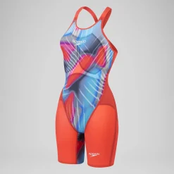 Combinaison partielle à dos fermé - Fastskin LZR Pure Valor 2.0 pour Femmes Bleu/Rouge