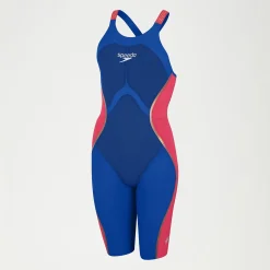 Combinaison partielle Femme LZR Pure Intent dos ouvert bleu/rouge