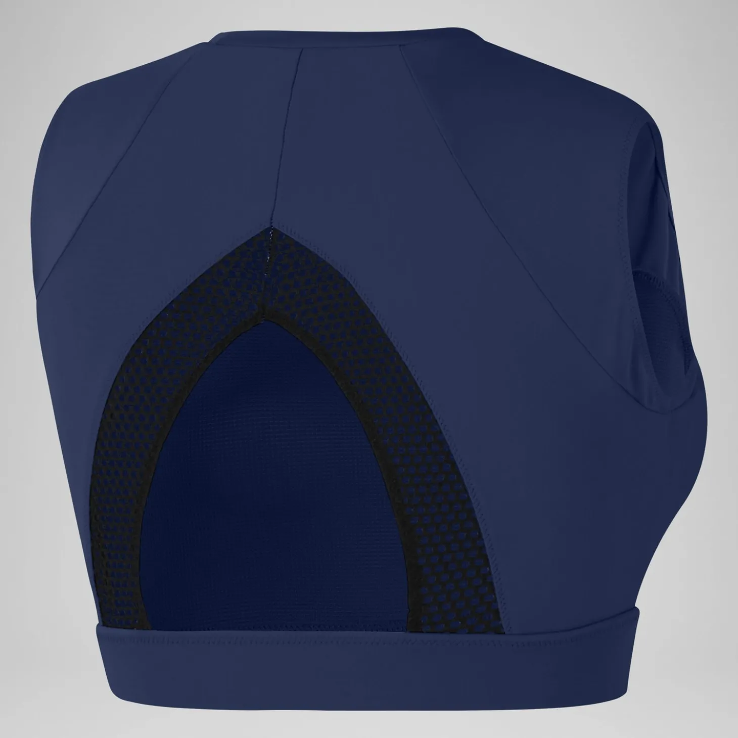 Crop top uni avec maille filet pour Femmes Bleu céruléen