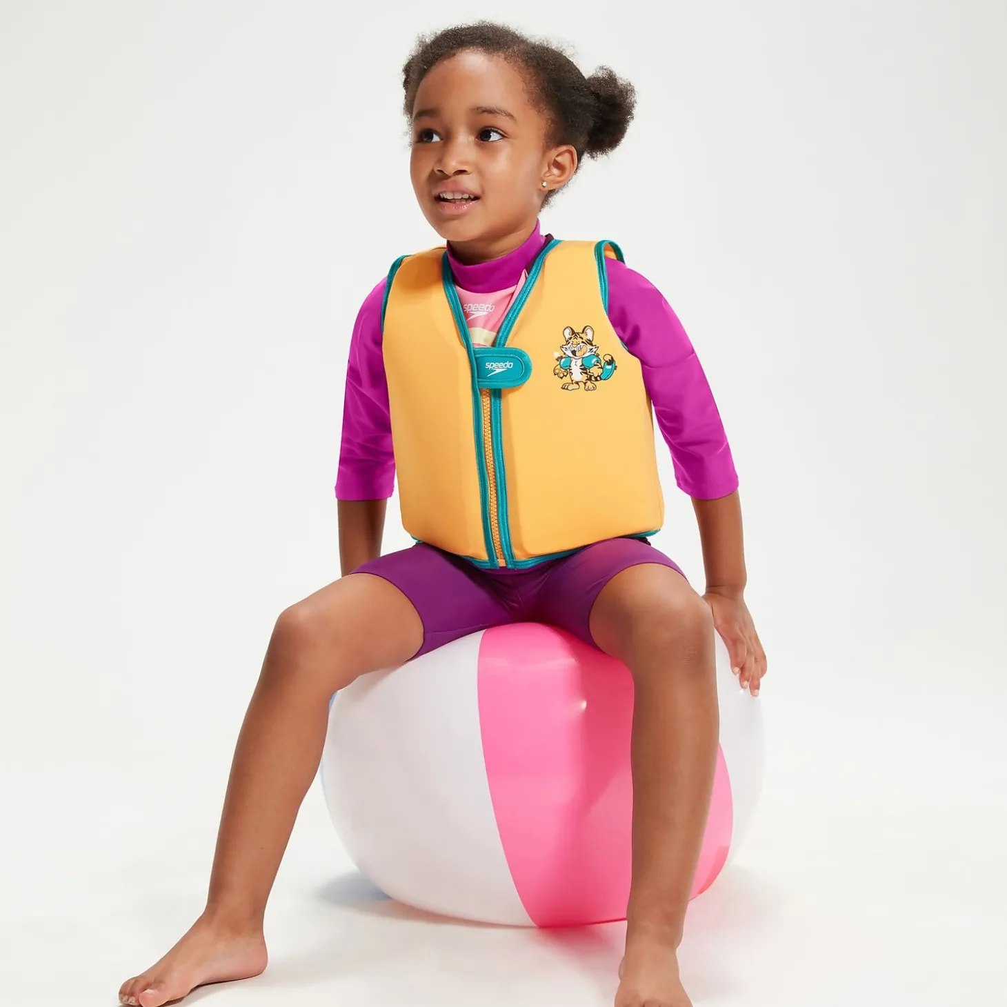 Gilet de flottaison Bébé Learn to Swim Aanadi le bébé tigre du Bengale orange