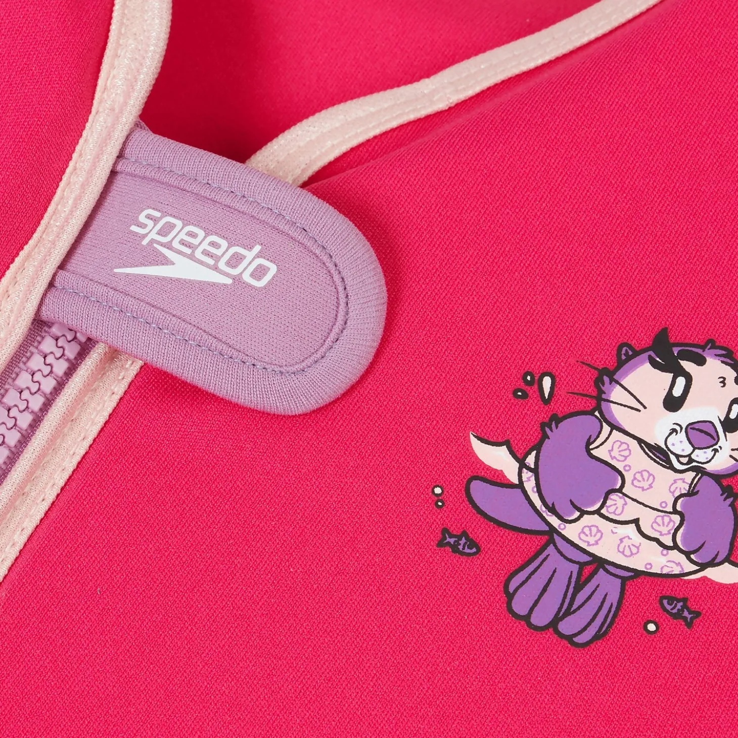 Gilet de flottaison Bébé Learn to Swim Aria la loutre de mer rose