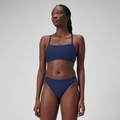 Haut à dos nageur uni pour Femmes Bleu céruléen