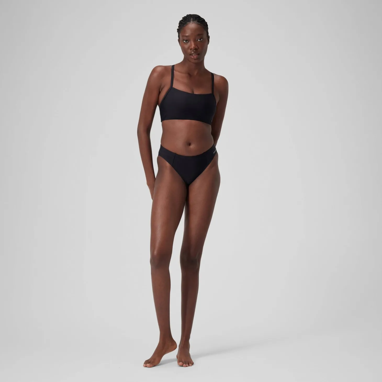 Haut court dos nageur Femme Gris foncé