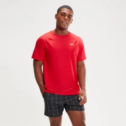 Haut de bain Homme à manches courtes Essential rouge