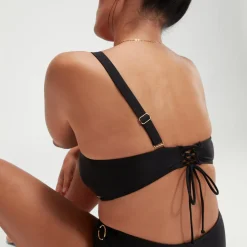 Haut de bikini asymétrique Femme effet galbant noir