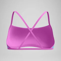 Haut de bikini Femme Club Training Cross Back imprimé rose/vert