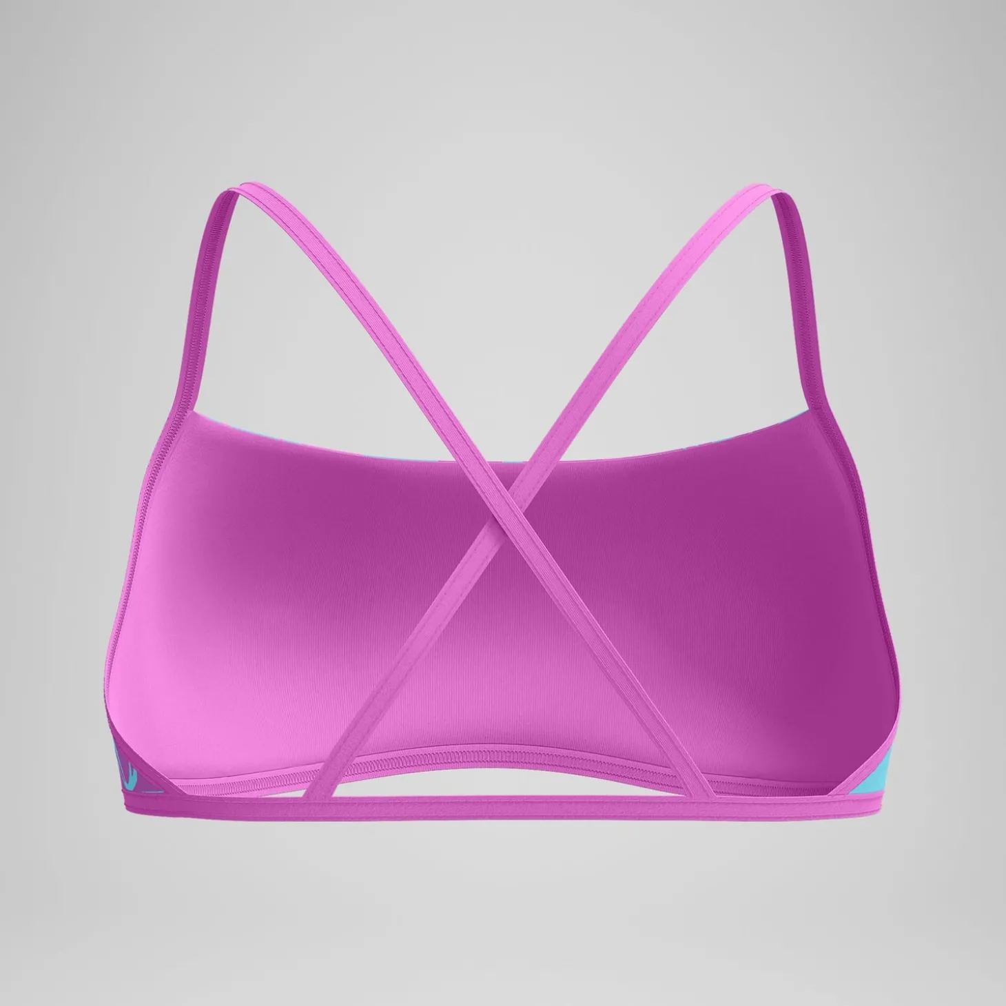 Haut de bikini Femme Club Training Cross Back imprimé rose/vert