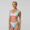 Haut de bikini Femme Colourblock FLU3NTE convertible lilas/vert
