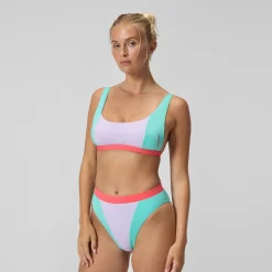 Haut de bikini Femme Colourblock FLU3NTE convertible lilas/vert
