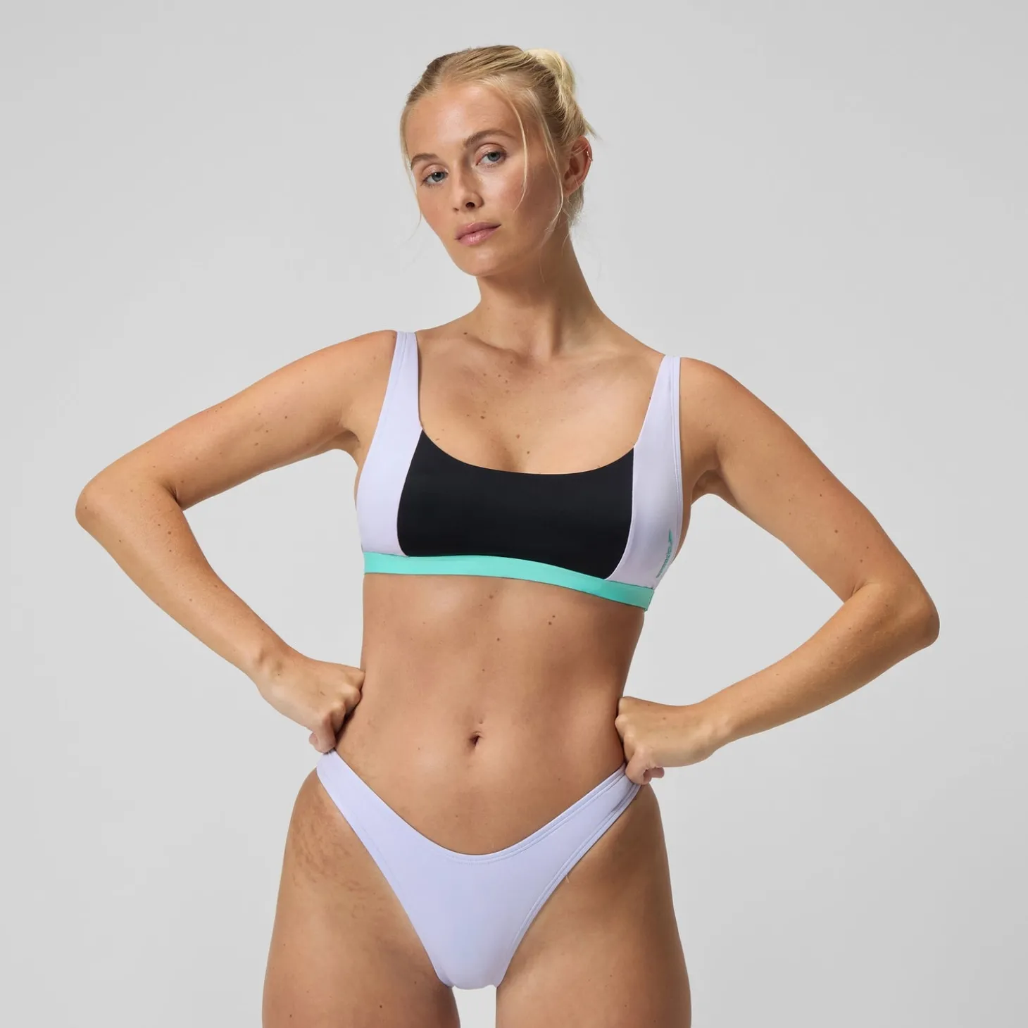 Haut de bikini Femme Colourblock FLU3NTE convertible noir