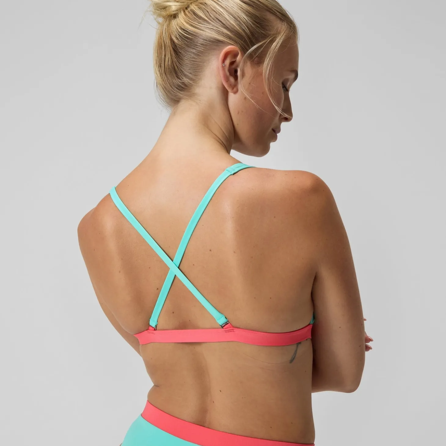 Haut de bikini Femme Colourblock FLU3NTE convertible lilas/vert