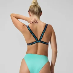 Haut de bikini Femme FLU3NTE Logo Elastic turquoise