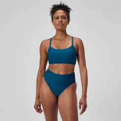 Haut de bikini Femme Solid Racerback sarcelle foncé