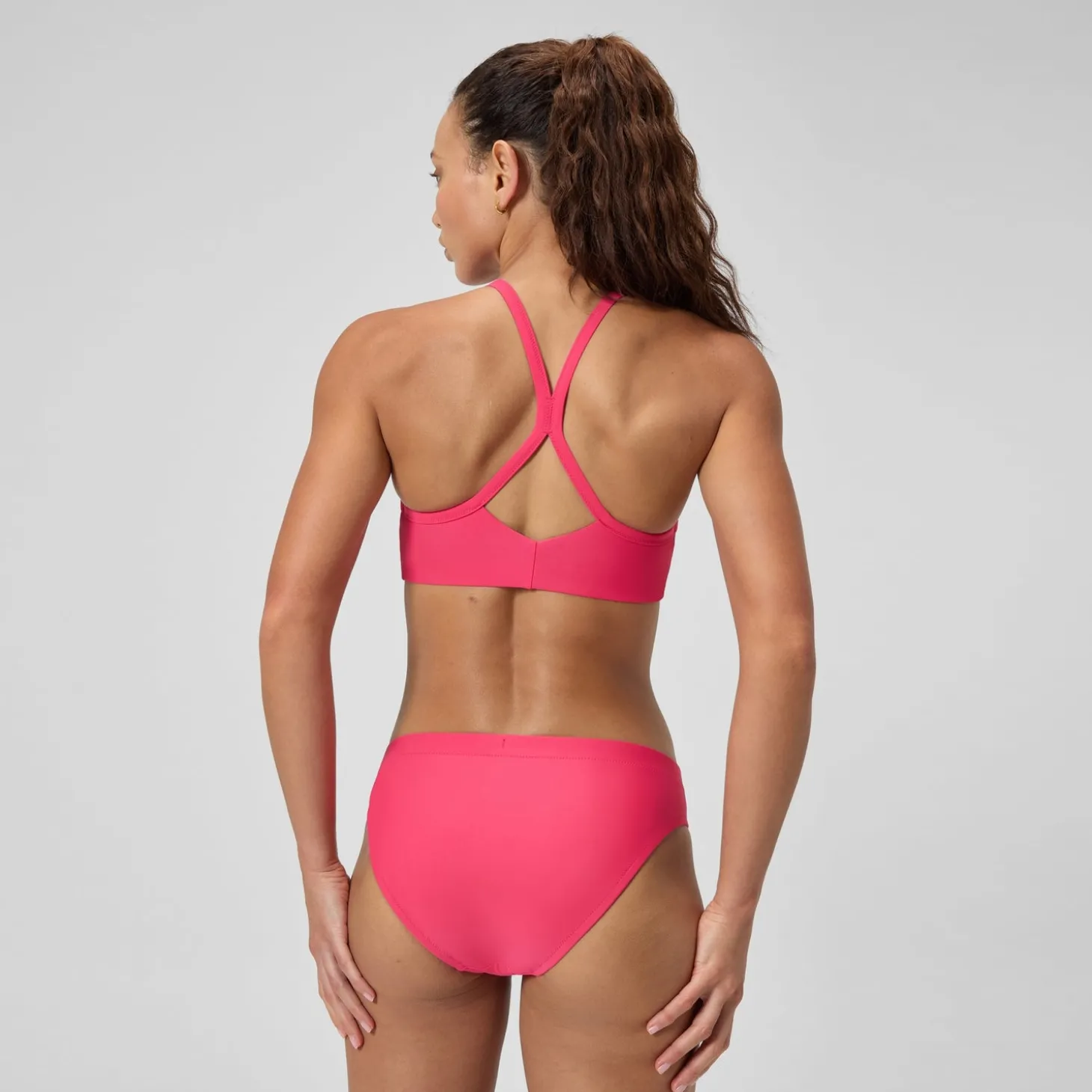 Haut de bikini Femme Solid Racerback rouge