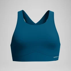 Haut de bikini Femme Solid à col haut avec mesh sarcelle foncé