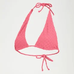Haut de bikini FLU3NTE triangle en tissu éponge rose