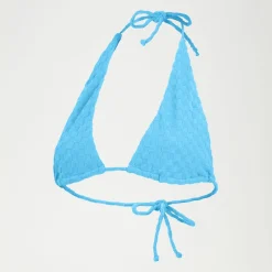 Haut de bikini FLU3NTE triangle en tissu éponge bleu