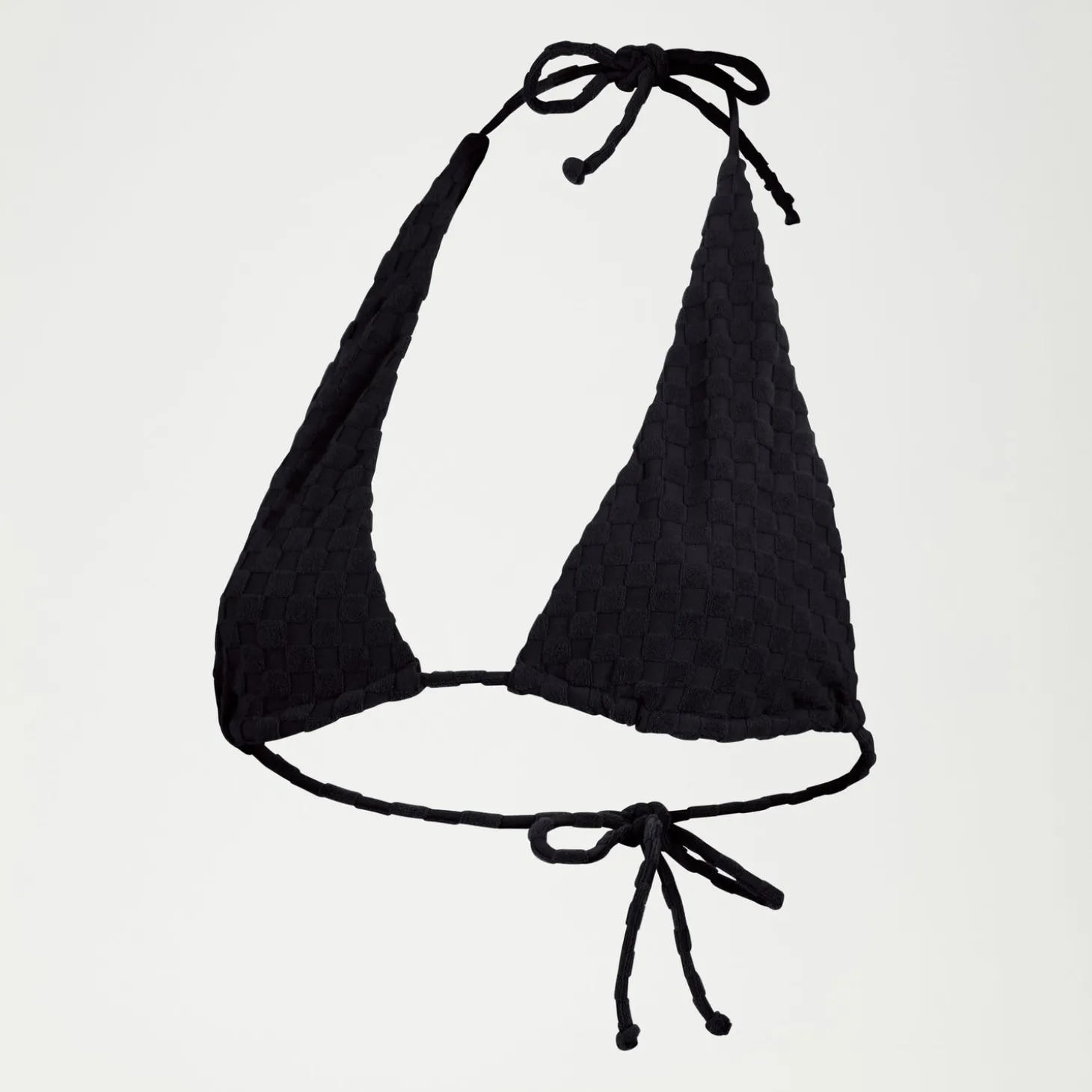 Haut de bikini FLU3NTE triangle en tissu éponge gris