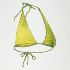 Haut de bikini FLU3NTE triangle en tissu éponge vert