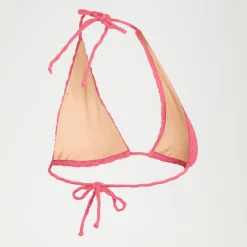 Haut de bikini FLU3NTE triangle en tissu éponge rose