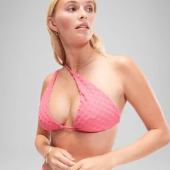Haut de bikini FLU3NTE triangle en tissu éponge rose