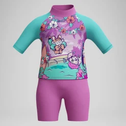 Haut et short de protection solaire Bébé Learn to Swim rose