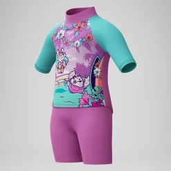 Haut et short de protection solaire Bébé Learn to Swim rose