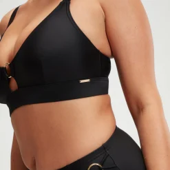 Haut Femme effet galbant Triangle noir