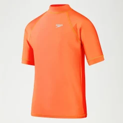 Haut Rash Garçon imprimé à manches courtes orange