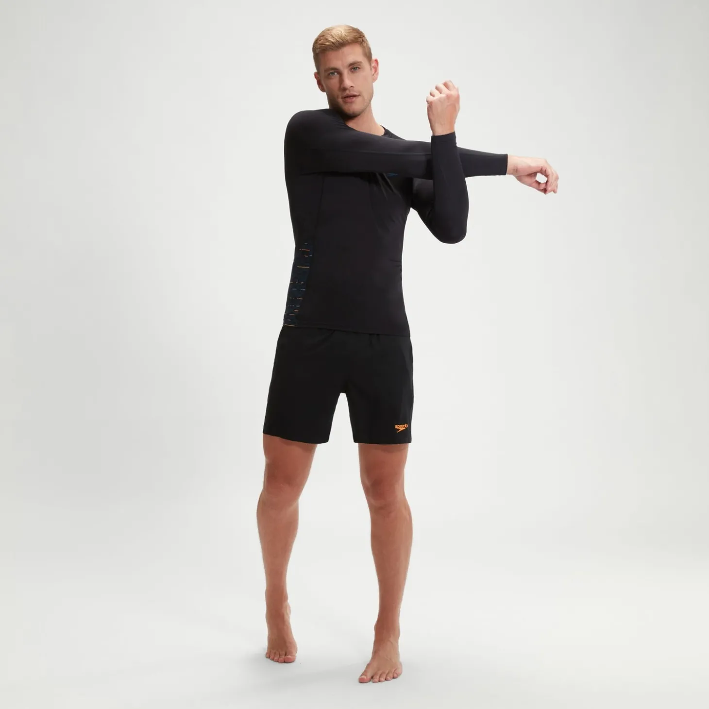 Haut Rash Homme Endurance+ Splice noir/bleu sarcelle