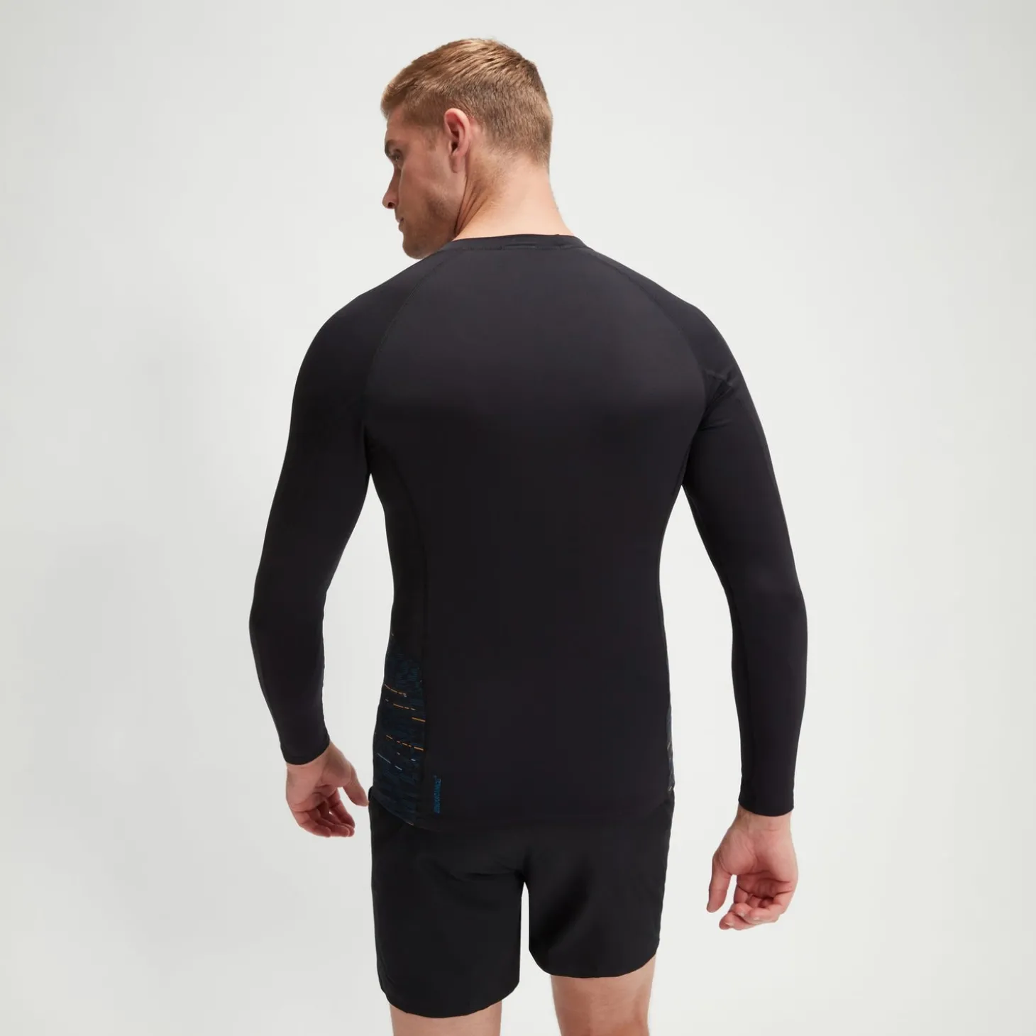 Haut Rash Homme Endurance+ Splice noir/bleu sarcelle