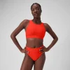 Haut uni à col montant avec maille filet pour Femmes Dragon Fire