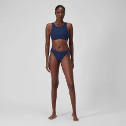 Haut uni à col montant avec maille filet pour Femmes Bleu céruléen