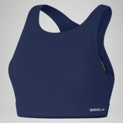 Haut uni à col montant avec maille filet pour Femmes Bleu céruléen