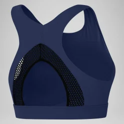 Haut uni à col montant avec maille filet pour Femmes Bleu céruléen