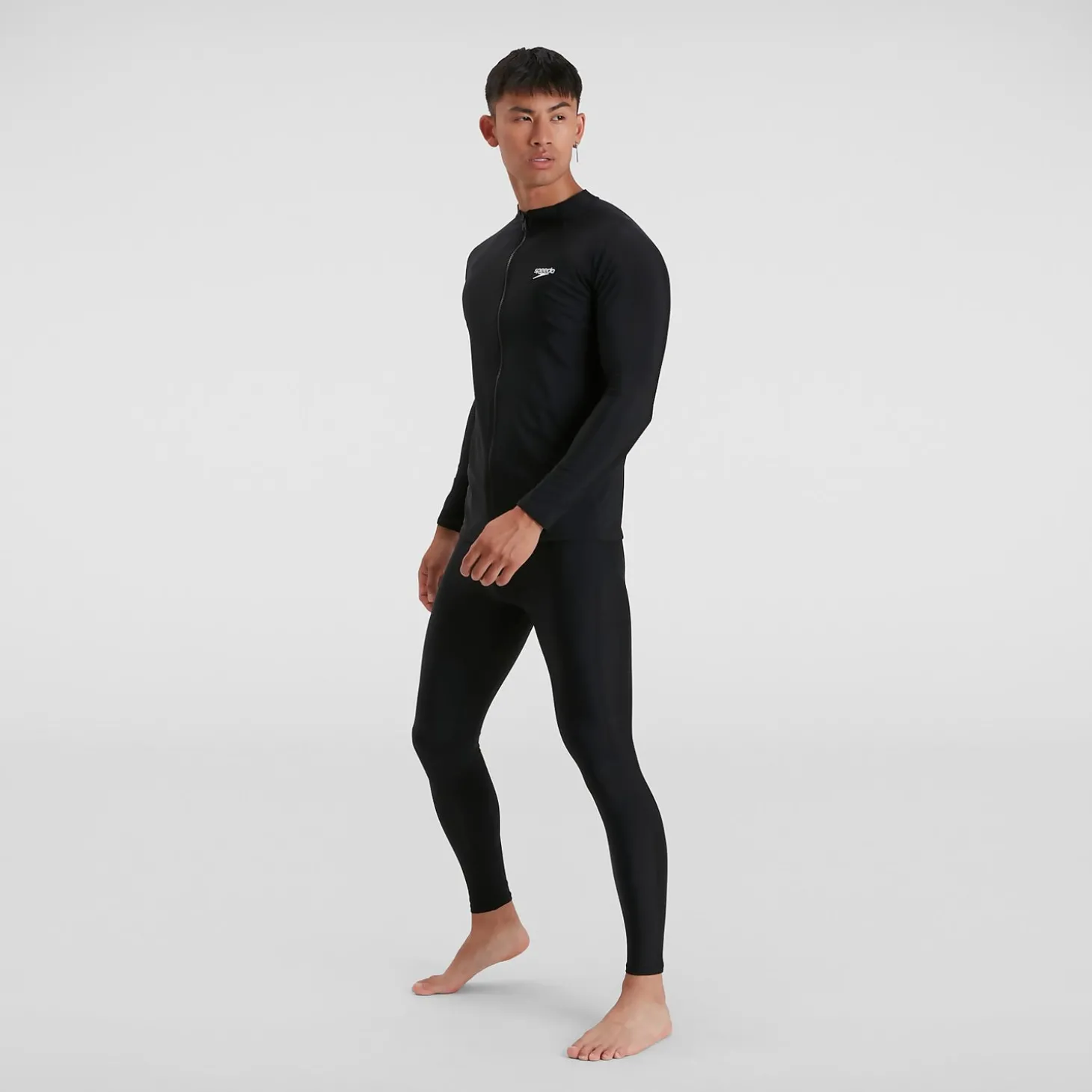 Haut zippé Homme à manches longues Essential noir