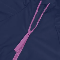 L/S 1 pièce color-block zippé pour Femmes Bleu céruléen