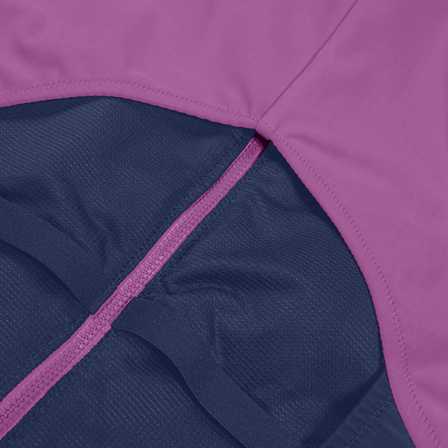 L/S 1 pièce color-block zippé pour Femmes Bleu céruléen
