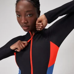 L/S 1 pièce color-block zippé pour Femmes Dragon Fire