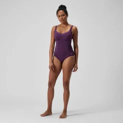 Maillot de bain 1 pièce à imprimé Shaping LunaElustre pour Femmes Prune dandy