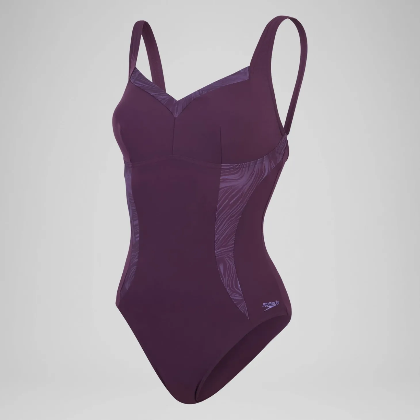 Maillot de bain 1 pièce à imprimé Shaping LunaElustre pour Femmes Prune dandy