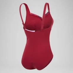 Maillot de bain 1 pièce à imprimé Shaping LunaElustre pour Femmes Rouge/Violet