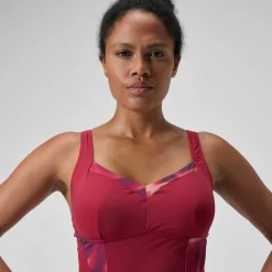 Maillot de bain 1 pièce à imprimé Shaping LunaElustre pour Femmes Rouge/Violet
