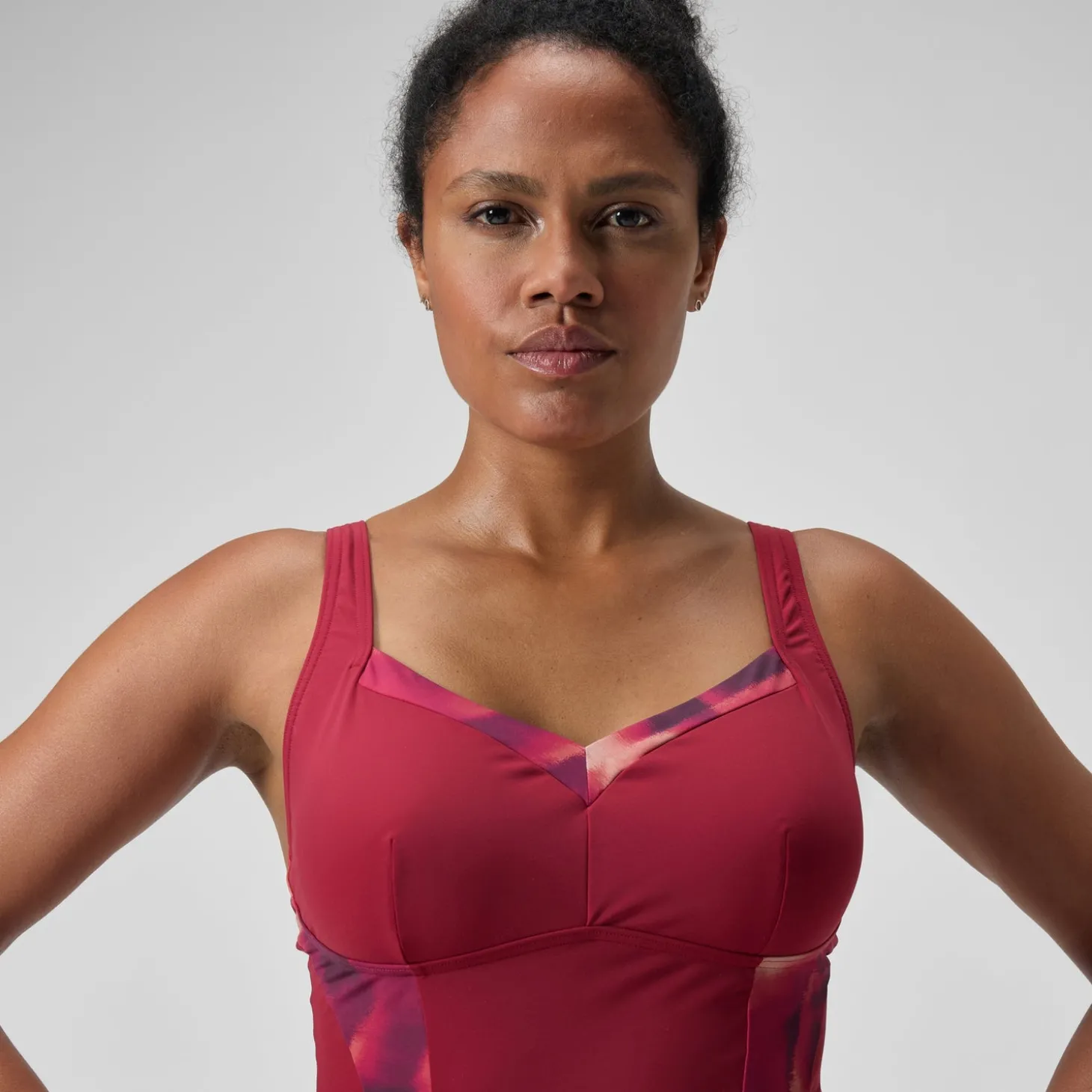 Maillot de bain 1 pièce à imprimé Shaping LunaElustre pour Femmes Rouge/Violet