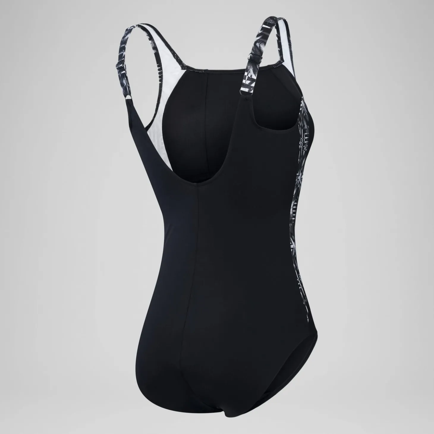 Maillot de bain 1 pièce Femmes Shaping LunaLustre imprimé pour Femmes Noir/Gris oxydé/Blanc