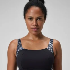 Maillot de bain 1 pièce Femmes Shaping LunaLustre imprimé pour Femmes Noir/Gris oxydé/Blanc