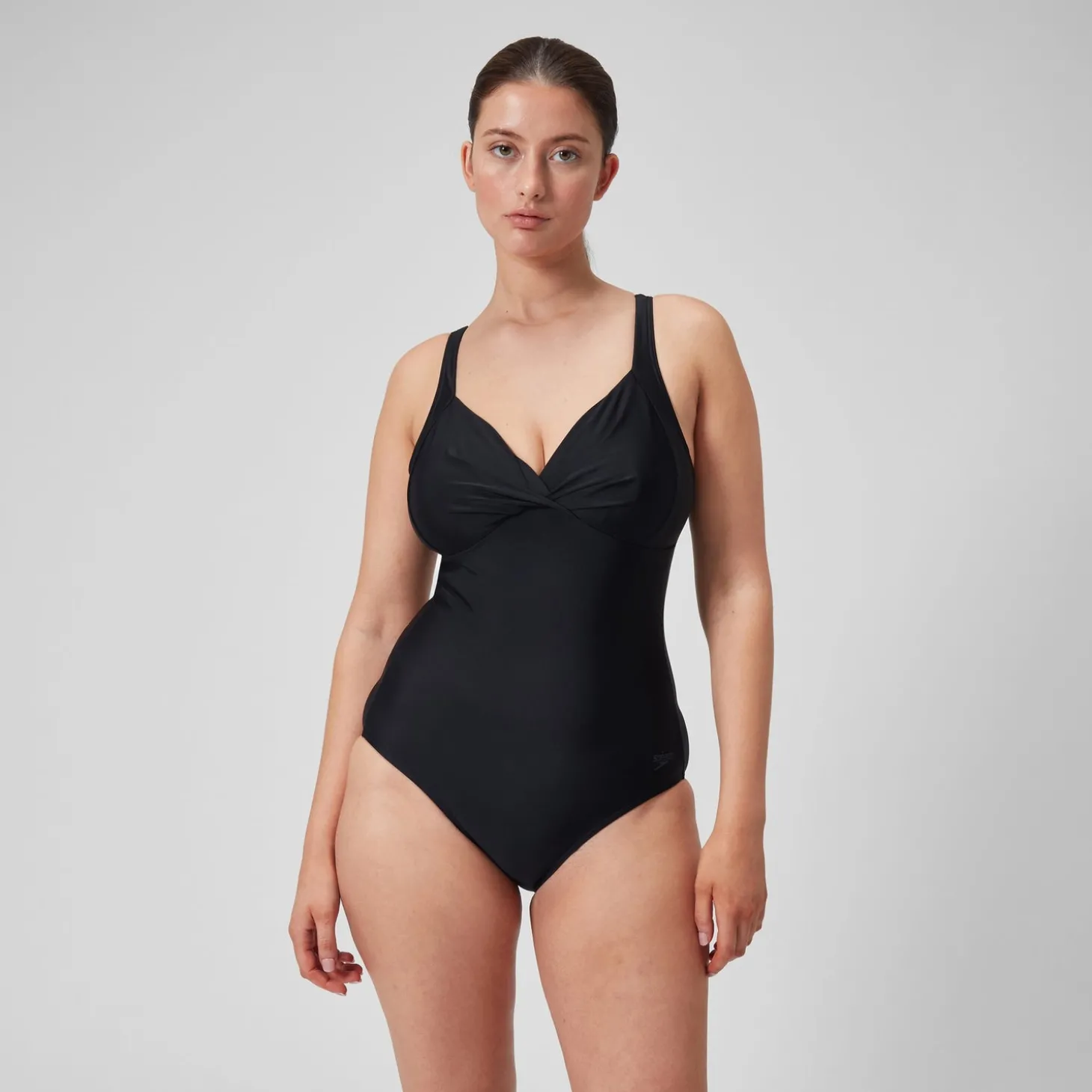 Maillot de bain 1 pièce galbant noué croisé pour Femmes Noir