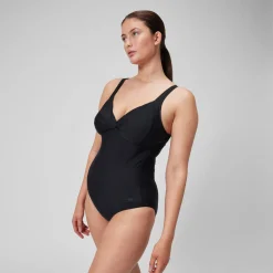 Maillot de bain 1 pièce galbant noué croisé pour Femmes Noir