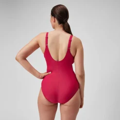 Maillot de bain 1 pièce galbant noué croisé pour Femmes Violet
