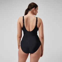 Maillot de bain 1 pièce galbant noué croisé pour Femmes Noir